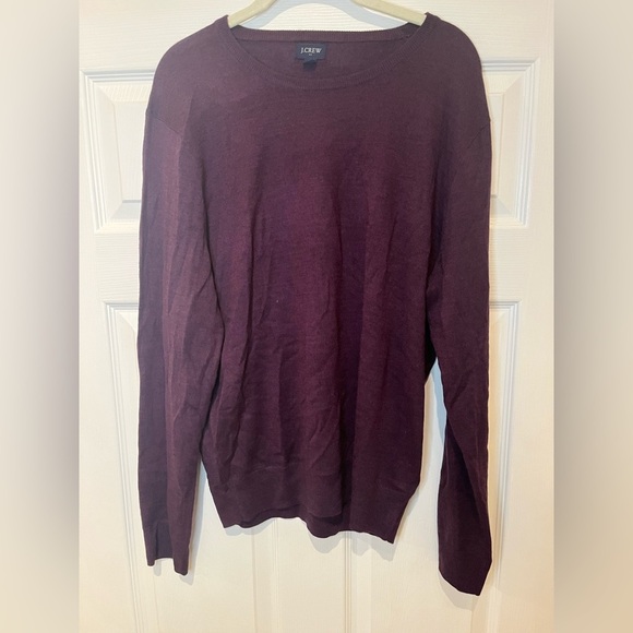 Men’s J Crew Large Purple Merino Wool Blend Sweater - Picture 1 of 4